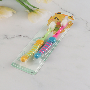 Yiwu market 2pcs cartoon soft bristle children oral care toothbrush set