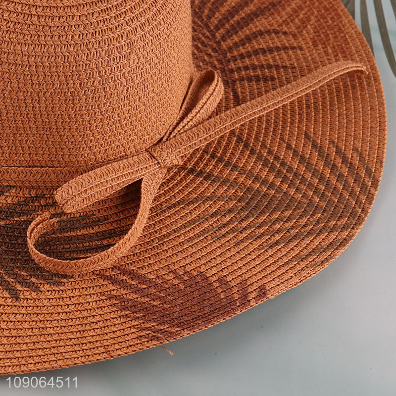 New Product Summer UV Protection Paper Straw Sun Hat Hand Painted Straw Hat