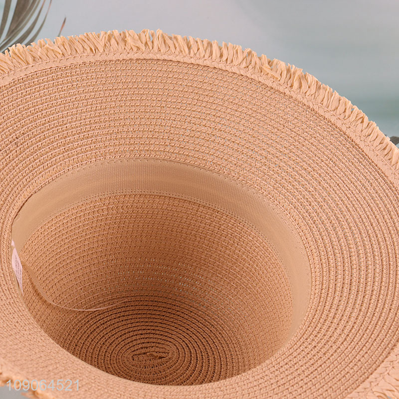 High Quality Multi Colors Beach Straw Hat Fashion Beach Bucket Hat for Women