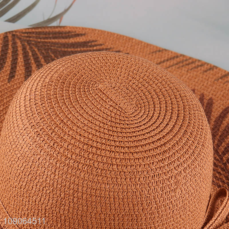 New Product Summer UV Protection Paper Straw Sun Hat Hand Painted Straw Hat