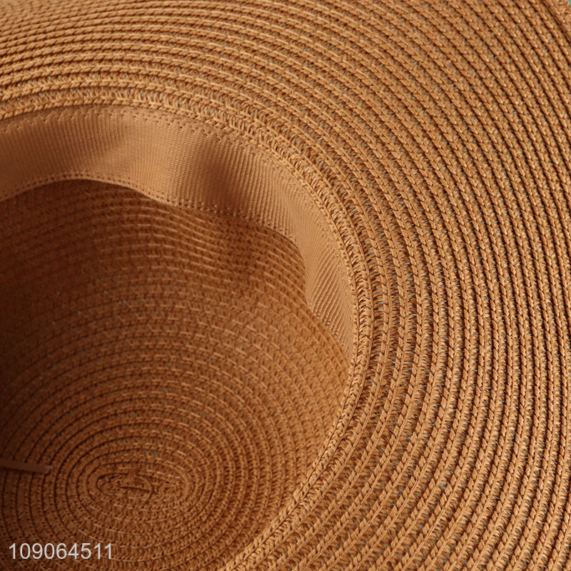 New Product Summer UV Protection Paper Straw Sun Hat Hand Painted Straw Hat