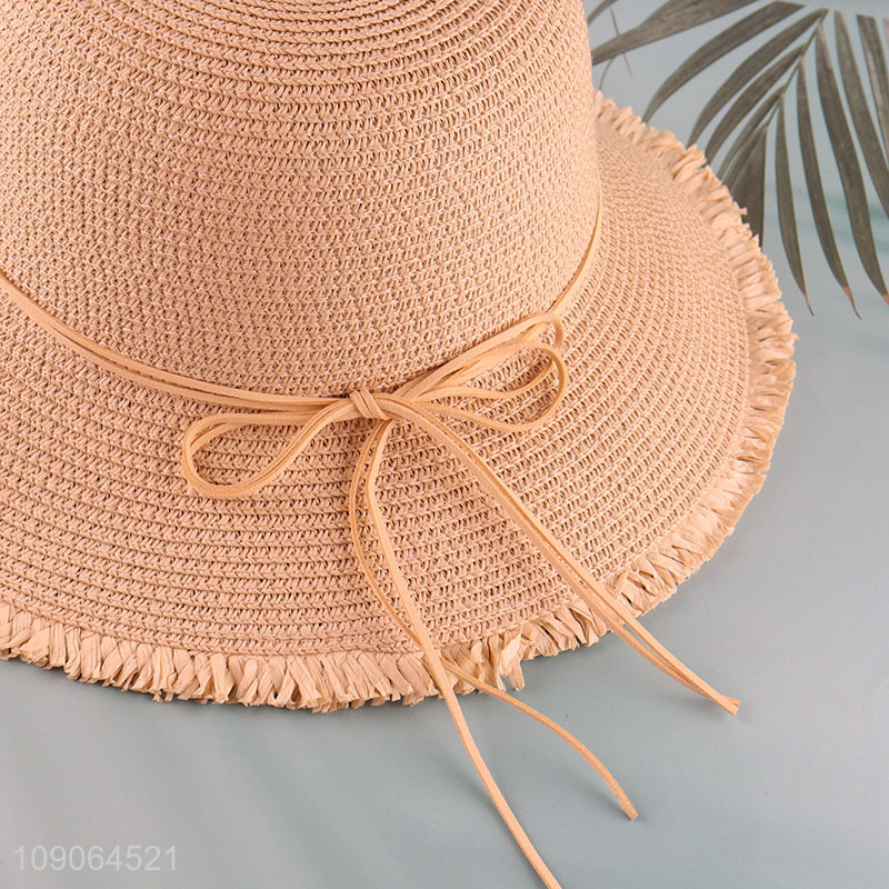 High Quality Multi Colors Beach Straw Hat Fashion Beach Bucket Hat for Women