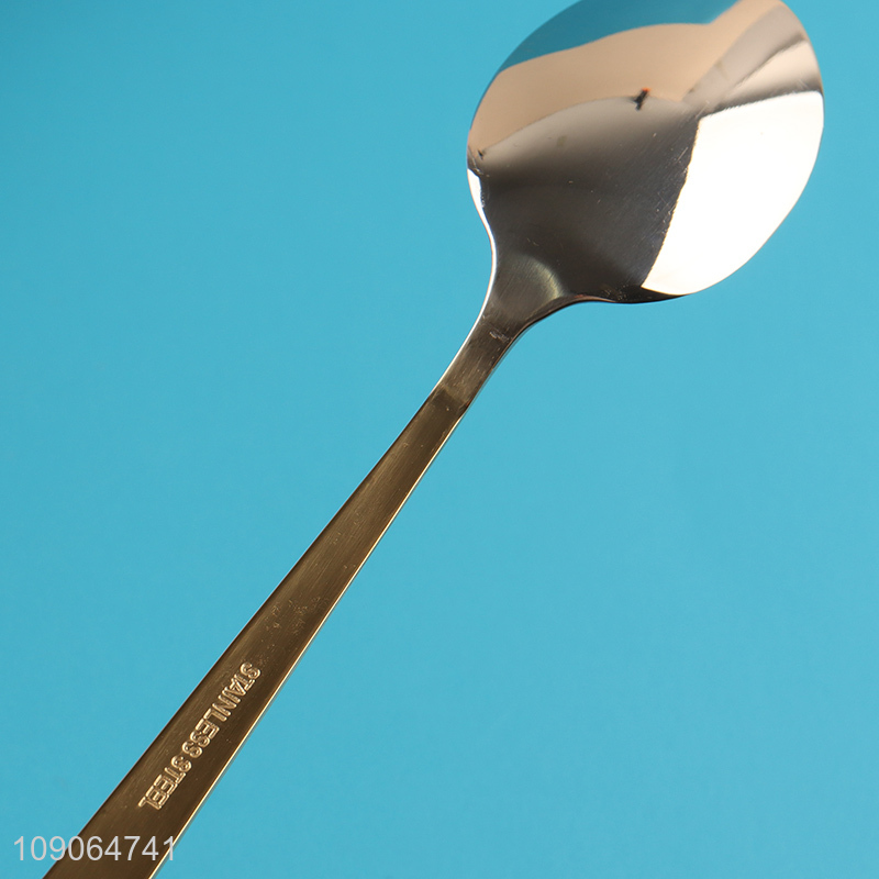 Factory Direct Sale 4 Pack Silver Gold Stainless Steel Hammered Dinner Spoons Set