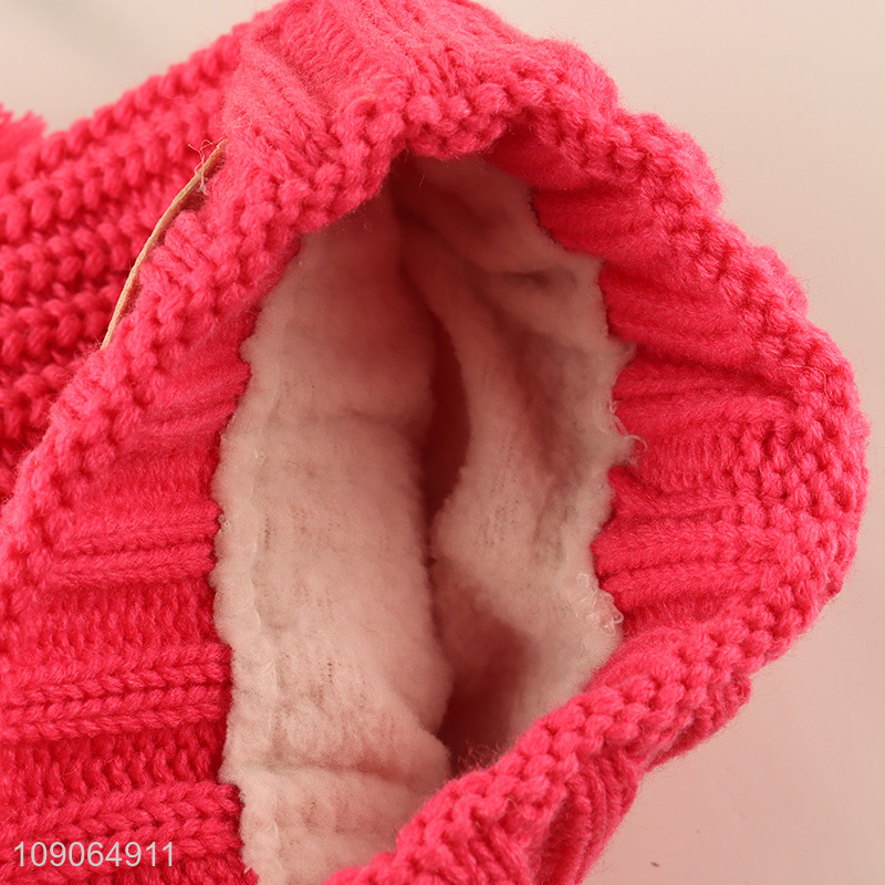 New Arrival Winter Beanie Hat Fleece Lined Pom Pom Beanie Hat for Kids