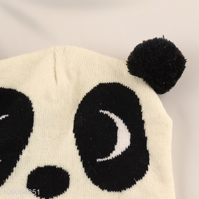Wholesale Cartoon Beanie Hat Winter Pompom Beanie Cap for Kids Boys Girls