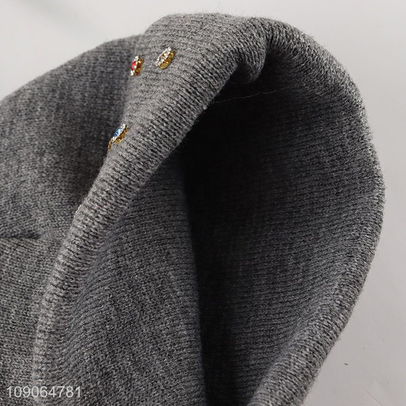 New Product Winter Knitted Hat Cuffed Beanie Hat for Women and Girls