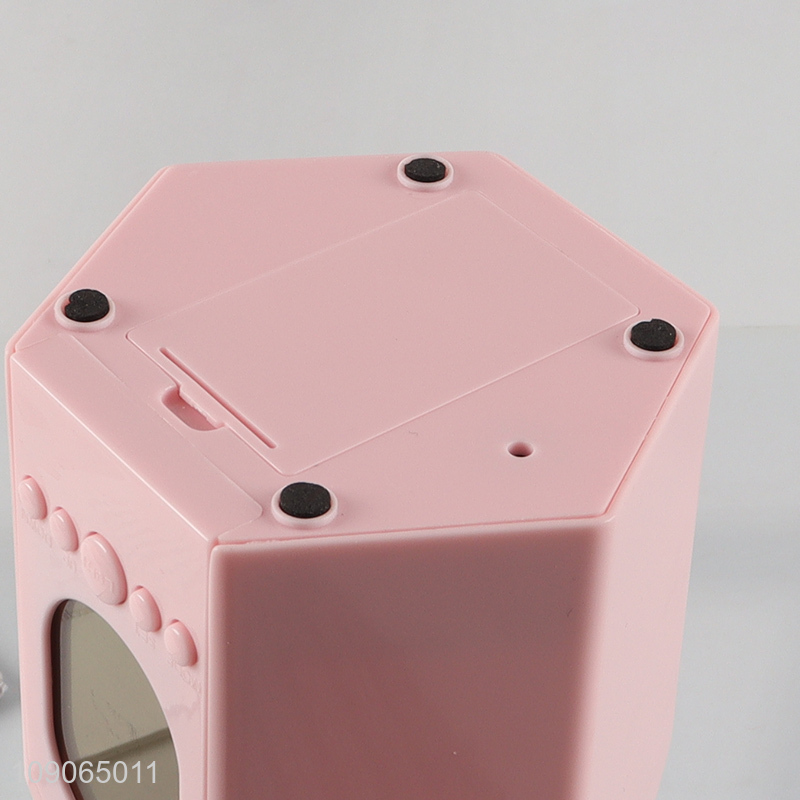 Good quality 2in1 desktop organizer pen holder alarm clock table clock