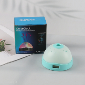 Hot selling home led projection nightlight alarm clock table clock