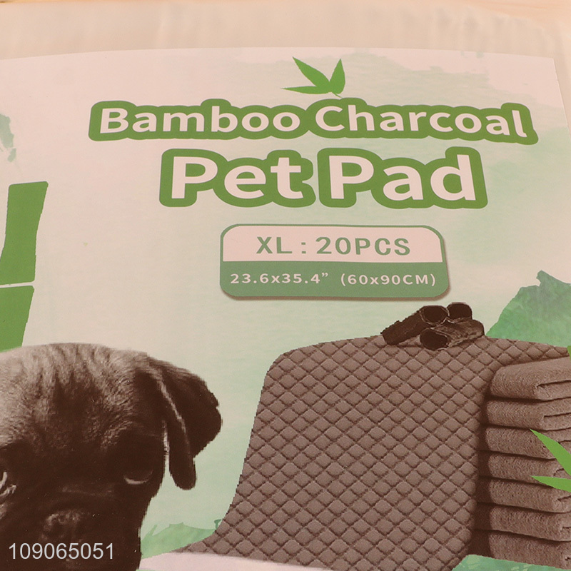 Best selling disposable 20pcs bamboo charcoal pet pee pad wholesale