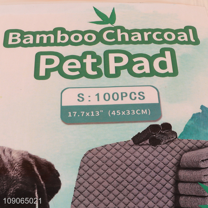 Hot selling 100pcs disposable bamboo charcoal pet pee pad for training