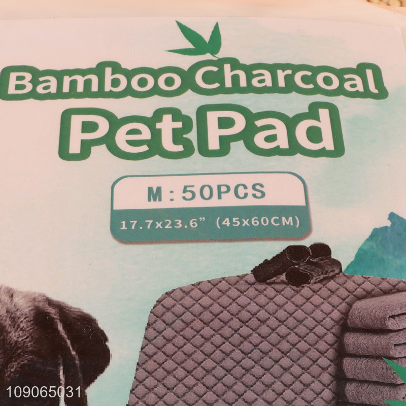China factory 50pcs indoor home bamboo charcoal pet pee pad for sale