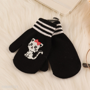 Hot Sale Kids Winter Gloves Stretchy Knit Gloves for Running Cycling