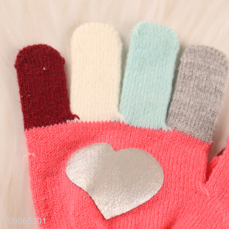 Online Wholesale Kids Winter Gloves Comfy Elastic Warm Knitted Gloves