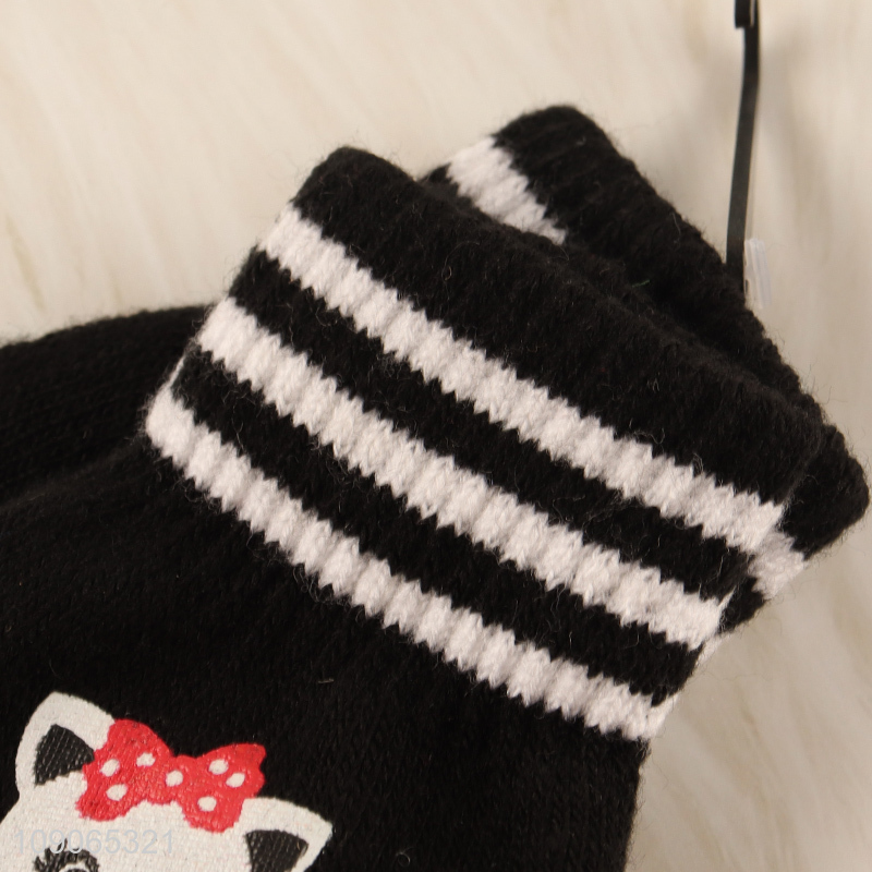 Hot Sale Kids Winter Gloves Stretchy Knit Gloves for Running Cycling