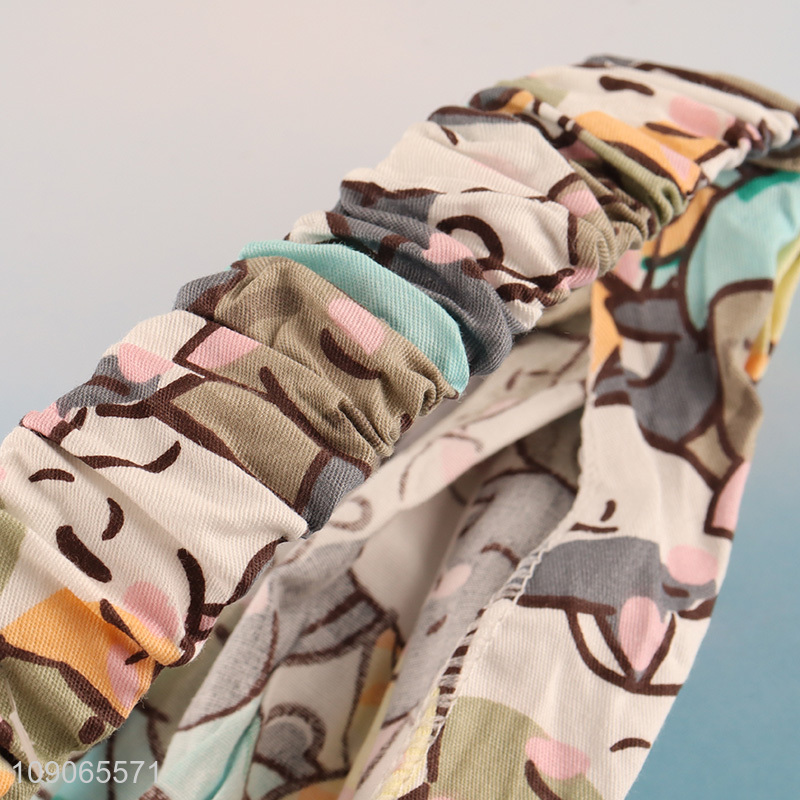 New Product Cartoon Printed Elastic Headband Sports Workout Gym Head Wraps