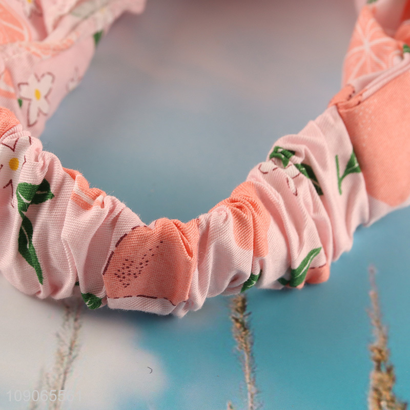 Hot Sale Fruit Printed Headband Elastic Sweat Band for Women & Girls