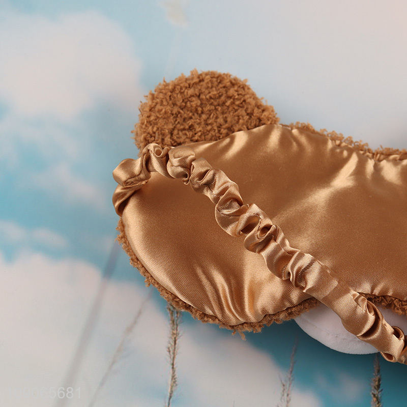 Good Quality Cartoon Bear Sleeping Travel Eye Mask Blindfold for Kids Adults