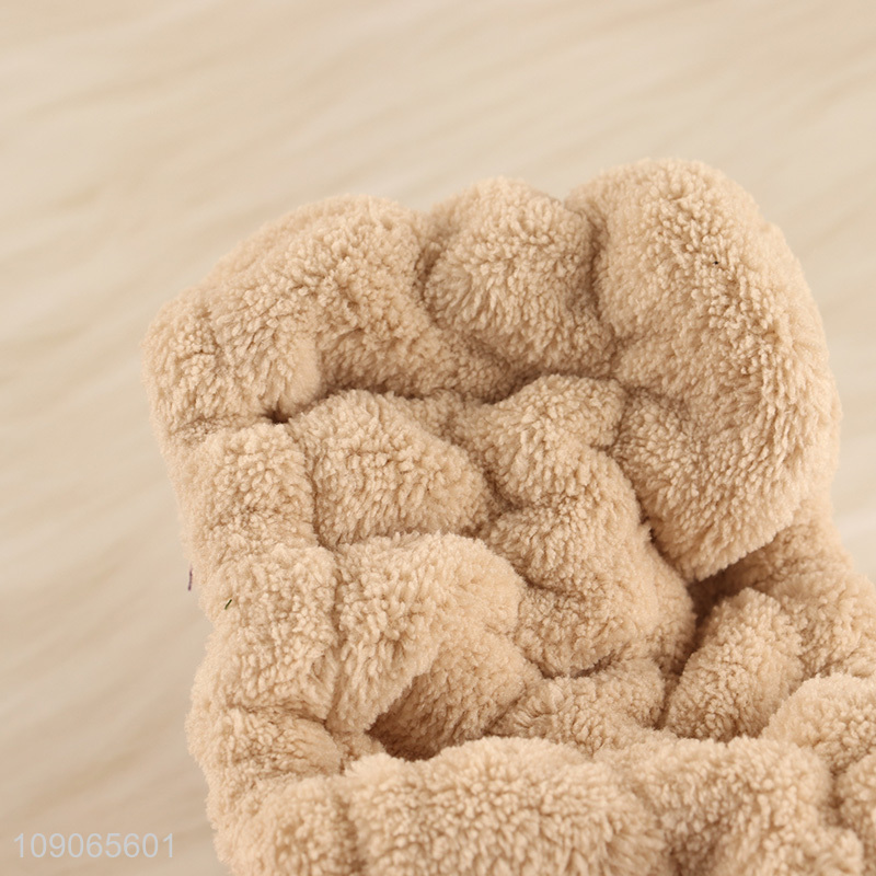 Factory Price Fluffy Makeup Facial Spa Headband Elastic Bow Hair Band