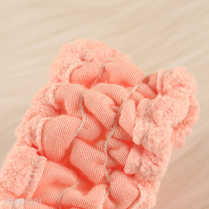 New Product Makeup Headband Fluffy Elastic Pearl Spa Headband for Women