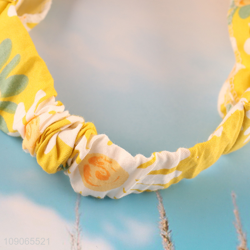 Hot Sale Floral Print Headband Elastic Adjustable Sweat Band for Women