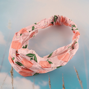 Hot Sale Fruit Printed Headband Elastic Sweat Band for Women & Girls