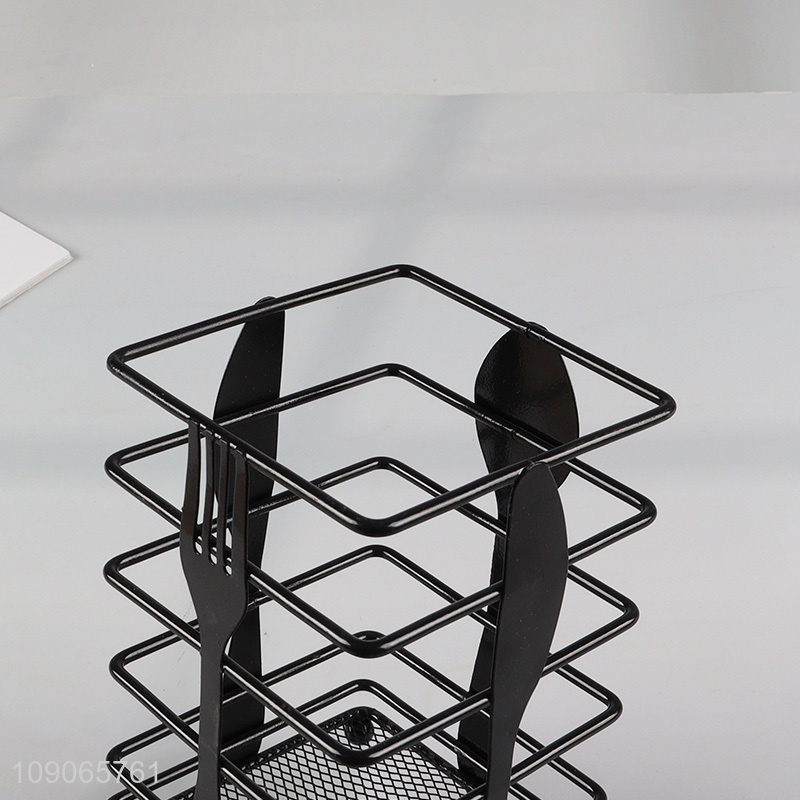 Yiwu market metal square home kitchen utensils container chopsticks holder for sale