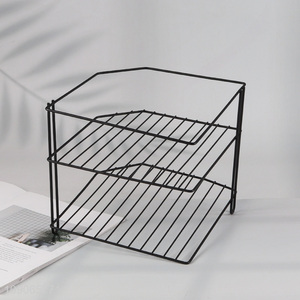 New arrival double-layer home kitchen counter corner shelf organizer