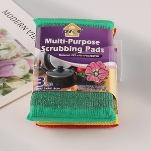 Factory Price 3 Pack Multi-Purpose Scrubbing Pads Cleaning Sponges for Kitchen