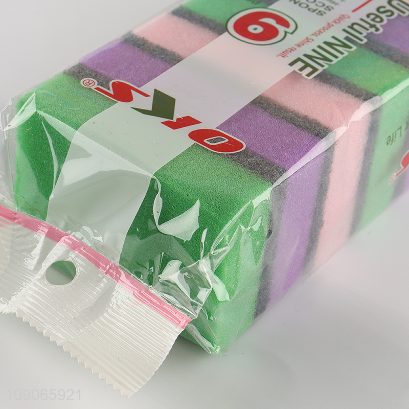 China Imports 9PCS Kitchen Dish Sponges Scrub Sponges for Pots Pans Dishes