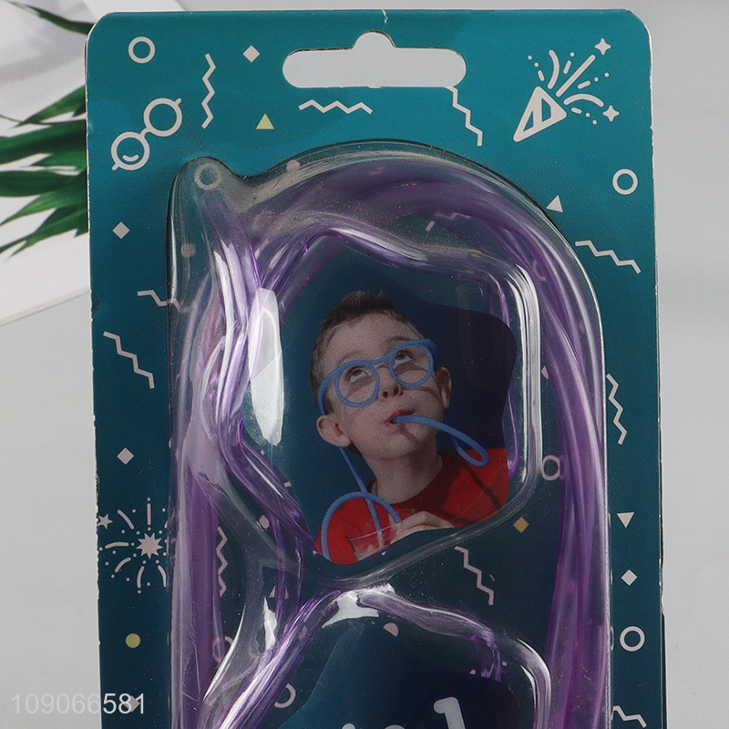 Top products glasses shape pvc disposable drinking straw for sale