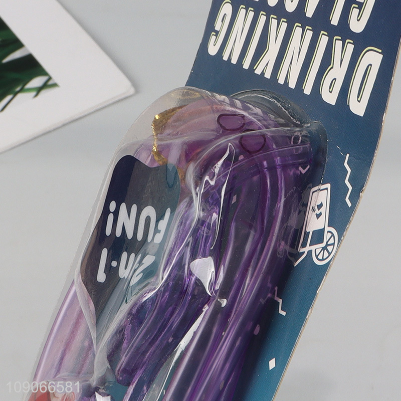Top products glasses shape pvc disposable drinking straw for sale