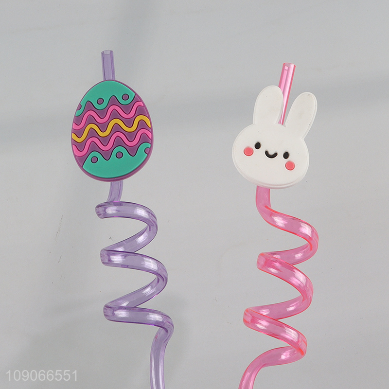 Hot items cartoon 4pcs Easter decoration drinking straw