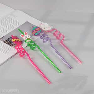 Hot items cartoon 4pcs Easter decoration drinking straw