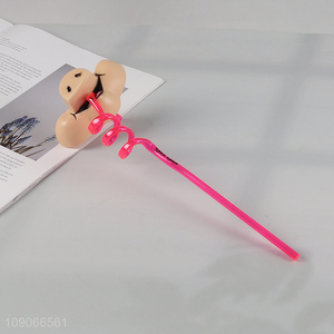 Online wholesale disposable cartoon drinking straw for juice