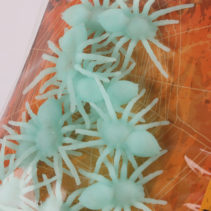 Factory Price Halloween Plastic Spiders Realistic Fake Spiders Luminous Spiders