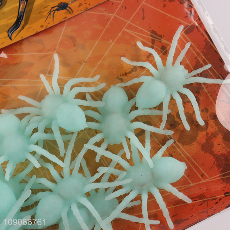 Factory Price Halloween Plastic Spiders Realistic Fake Spiders Luminous Spiders