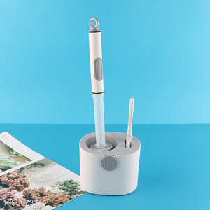 High Quality Durable Flexible Bristle Toilet Bowl Brush and Holder Set