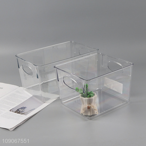 Popular products clear plastic home office storage box storage bin with handle