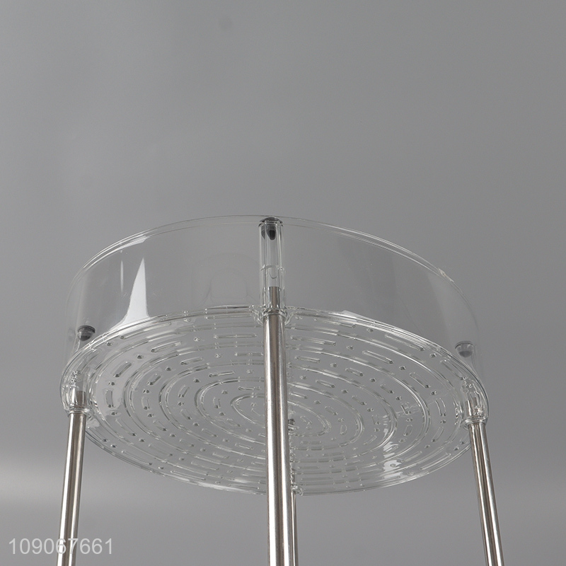 Factory supply round 2layers bathroom organizer bathroom shelves with wheels