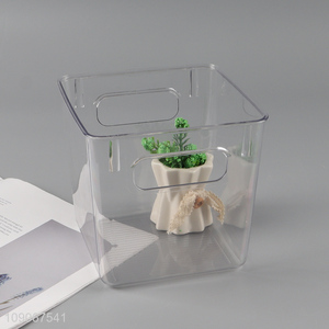 Hot products clear plastic storage box storage bin with handle