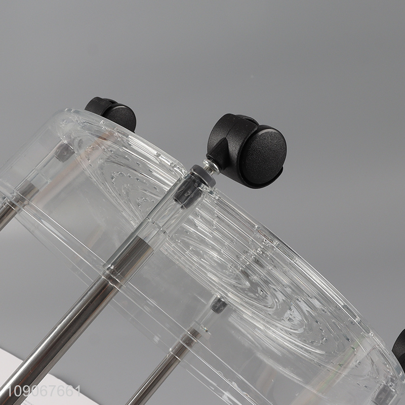 Factory supply round 2layers bathroom organizer bathroom shelves with wheels