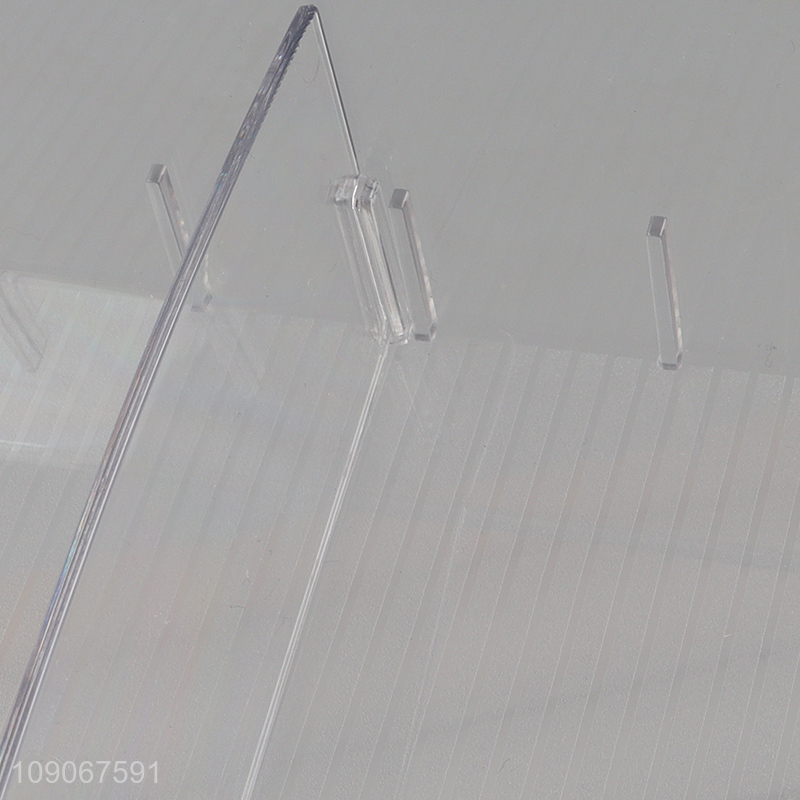 Factory price clear plastic desktop organizer storage box with mini wheels