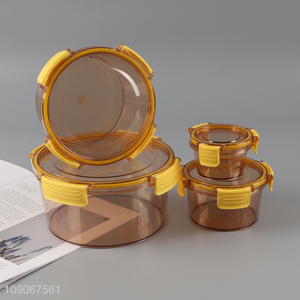 Hot selling round food container plastic preservation box for kitchen