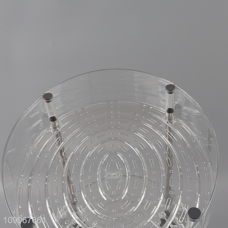 Factory supply round 2layers bathroom organizer bathroom shelves with wheels