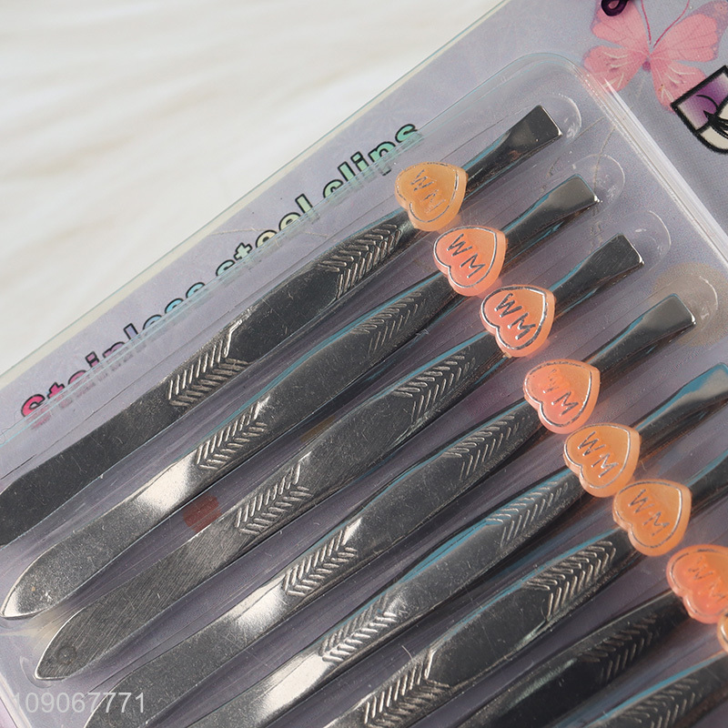 New Product 12PCS Stainless Steel Eyebrow Tweezers for Facial & Hair Removal