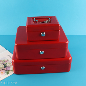 Good Quality Fireproof Cash Box Safe Metal Box with Money Tray & 2 Keys