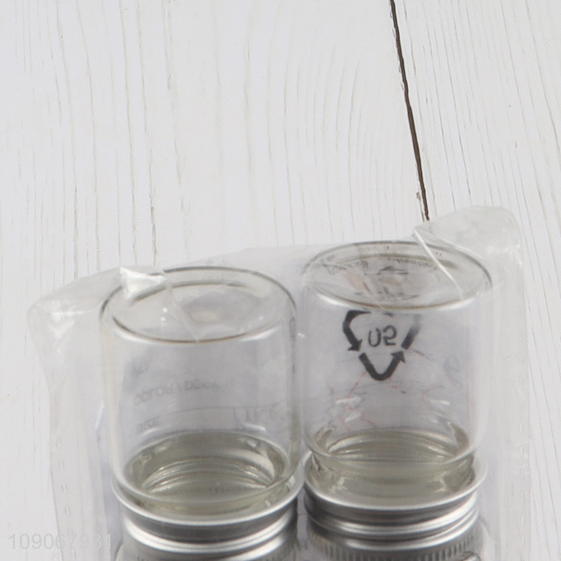Hot selling 4pcs portable travel kit essential oil glass empty bottle set