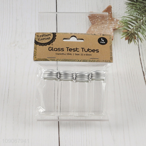 Popular products 4pcs transparent glass test tubes set empty bottle set