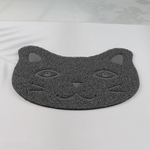Top selling anti-slip cat shape floor cat litter mat for home