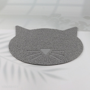 Factory price cat shape anti-slip cat litter mat pet mats for sale